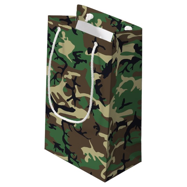 Military Camouflage Small Gift Bag (Back Angled)