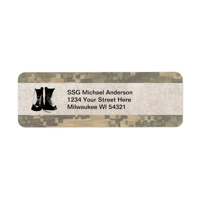 Military Camouflage with Army Combat Boots Custom (Front)