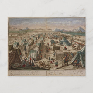 Military camp, c.1780 postcard