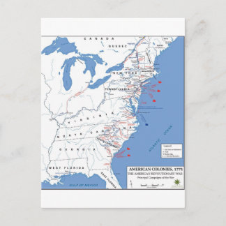 Military Campaigns of the American Revolution Postcard