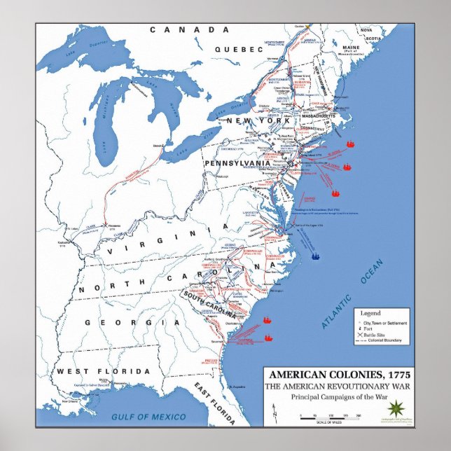 Military Campaigns of the American Revolution Poster (Front)