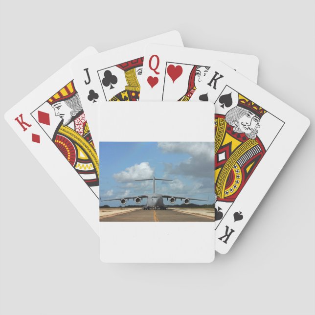 Military cargo plane landing playing cards (Back)