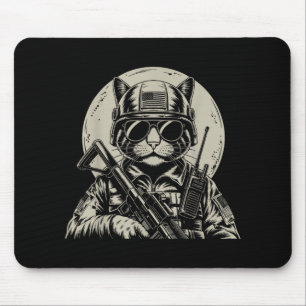 Military Cat Tactical Gear Veteran Soldier Funny G Mouse Mat