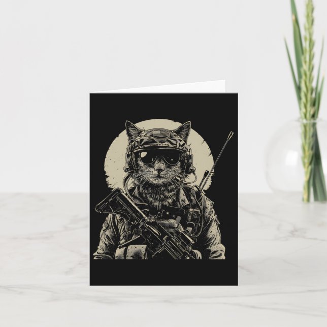 Military Cat Tactical Gear Veteran Soldier Gift Id Card (Front)