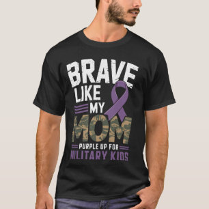Military Child Awareness Purple Up Kids Brave Like T-Shirt