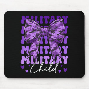 Military Child Coquette Bow Purple Camoflage Camo Mouse Mat