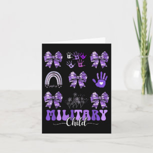 Military Child Coquette Bow Purple Up Camo Kids Bo Card