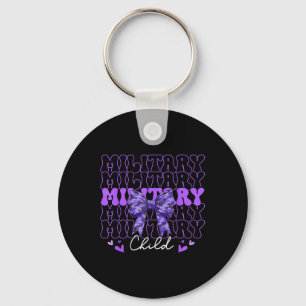 Military Child Coquette Bow Purple Up Camo Kids Bo Key Ring