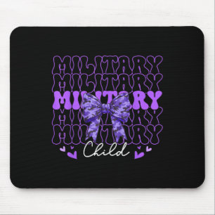 Military Child Coquette Bow Purple Up Camo Kids Bo Mouse Mat