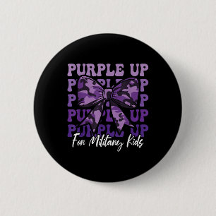 Military Child Coquette Bow Purple Up For Military 6 Cm Round Badge