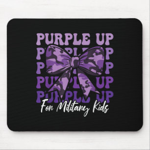 Military Child Coquette Bow Purple Up For Military Mouse Mat