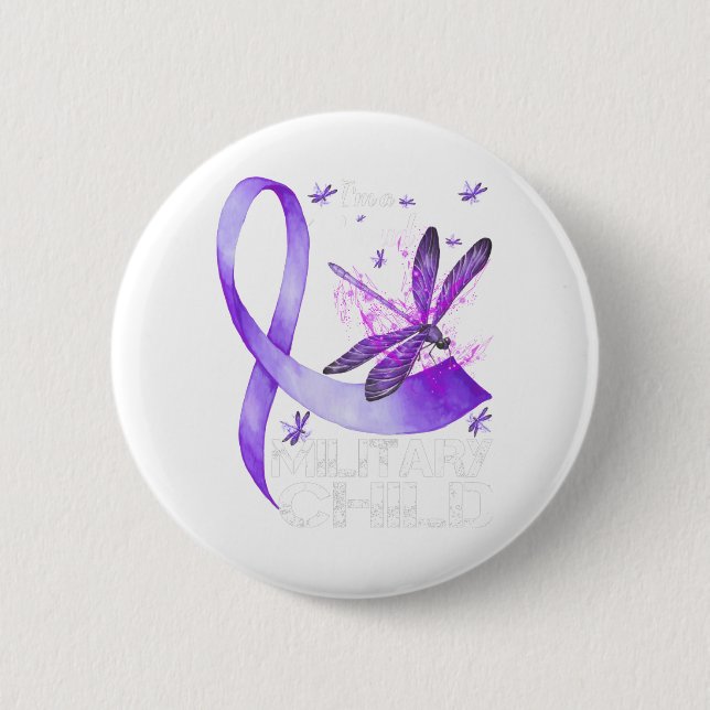 Military Child Month Boys T-shirt Purple Up 6 Cm Round Badge (Front)