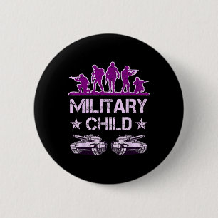 Military Child Month For Kids Purple Up Camo Milit 6 Cm Round Badge