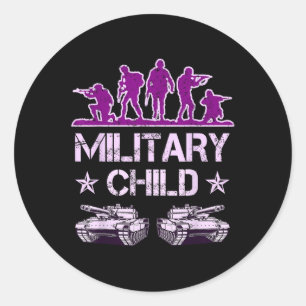 Military Child Month For Kids Purple Up Camo Milit Classic Round Sticker