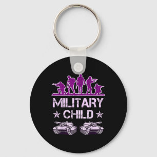 Military Child Month For Kids Purple Up Camo Milit Key Ring