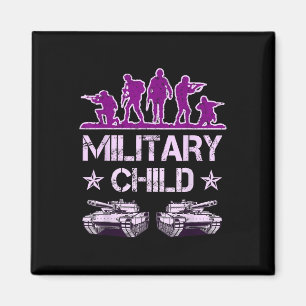 Military Child Month For Kids Purple Up Camo Milit Magnet
