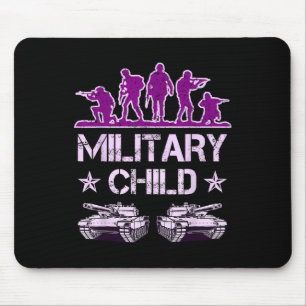 Military Child Month For Kids Purple Up Camo Milit Mouse Mat
