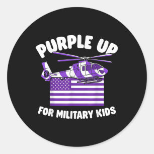 Military Child Month Purple Up For Military Kids B Classic Round Sticker