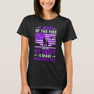 Military Child Month Purple Up Land Of The Free Da T-Shirt