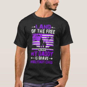 Military Child Month Purple Up Land Of The Free Da T-Shirt