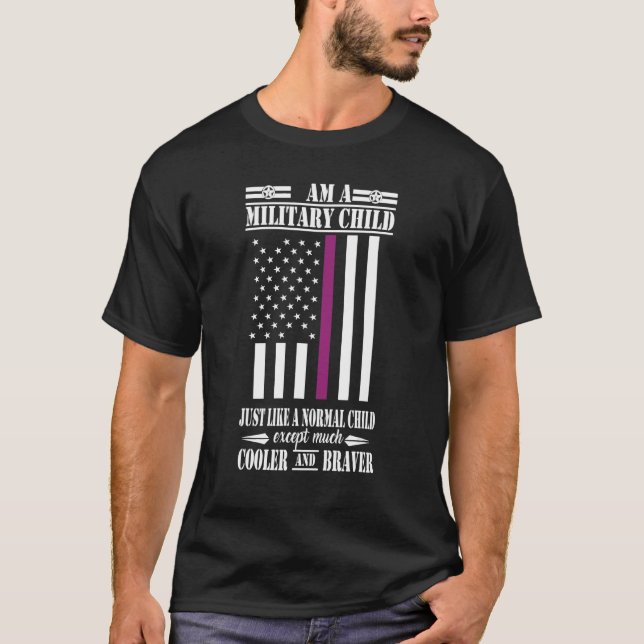 Military Child Month Purple Up Proud Patriotic Mil T-Shirt (Front)