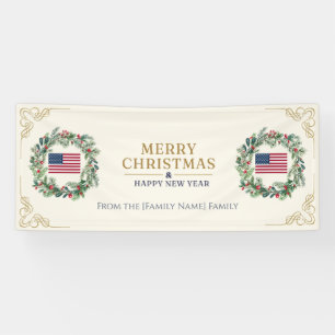 Military Christmas Banner Merry Christmas Flag