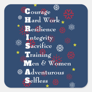 Military Christmas Customisable Square Sticker