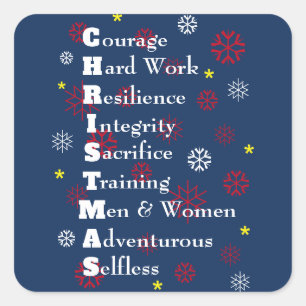 Military Christmas Customisable Square Sticker