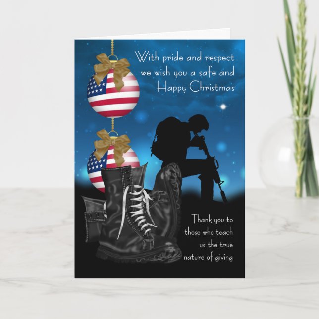 Military Christmas Greeting Card With Pride (Front)