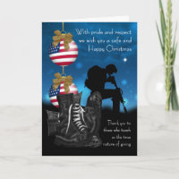 Military Christmas Greeting Card With Pride