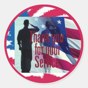 MILITARY CLASSIC ROUND STICKER