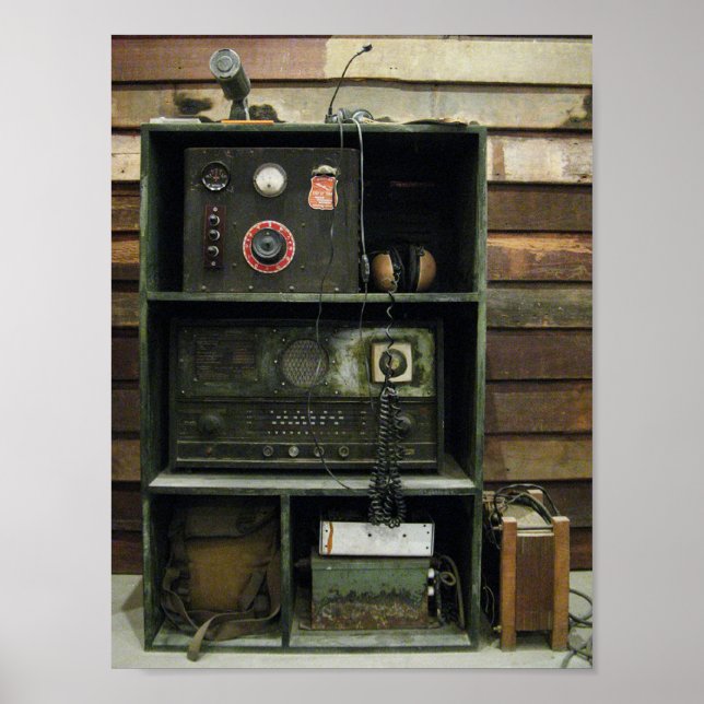 Military Comms Vintage Radio Equipment Poster (Front)