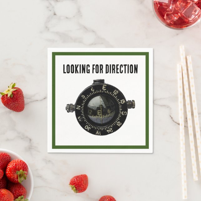 Military Compass Survival Navigation Adventure Napkin (Insitu)