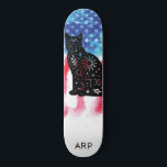 *~* Military COSMIC CAT Red White Blue Flag Skateboard<br><div class="desc">*Energetically Enhanced / imbues COSMIC CAT silhouette on American Flag * Patriotic American Flag with a COSMIC CAT silhouette . . This design features the USA Flag American Flag also known as Old Glory and Stars and Stripes. This Watercolor American Flag design includes the colours Red White Blue in the...</div>