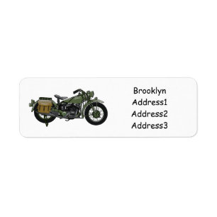 Military cruiser motorcycle cartoon illustration