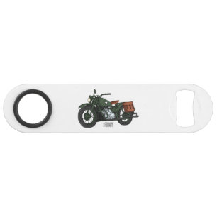 Military cruiser motorcycle cartoon illustration