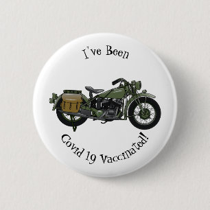 Military cruiser motorcycle cartoon illustration 6 cm round badge