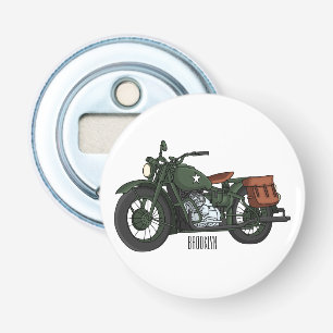 Military cruiser motorcycle cartoon illustration bottle opener