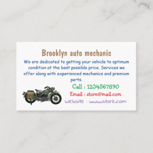 Military cruiser motorcycle cartoon illustration business card