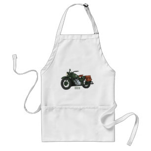 Military cruiser motorcycle cartoon illustration standard apron