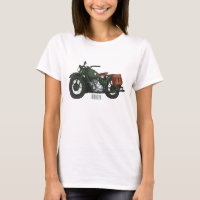 Military cruiser motorcycle cartoon illustration