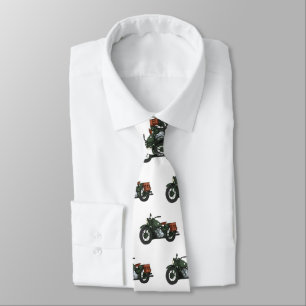 Military cruiser motorcycle cartoon illustration  tie