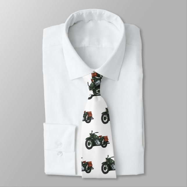 Military cruiser motorcycle cartoon illustration  tie (Tied)