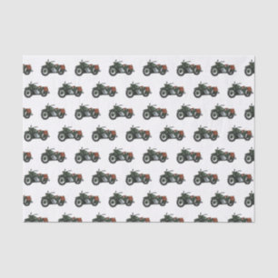 Military cruiser motorcycle cartoon illustration tissue paper