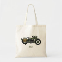 Military cruiser motorcycle cartoon illustration