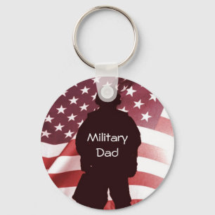 Military Dad Patriotic Family Pride Key Ring