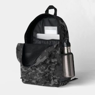 Military Dark Grey Camouflage Pattern Printed Backpack