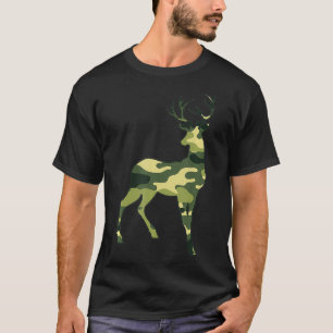 Military Deer Camo Men Print US Fawn Elk Stag Vete T-Shirt