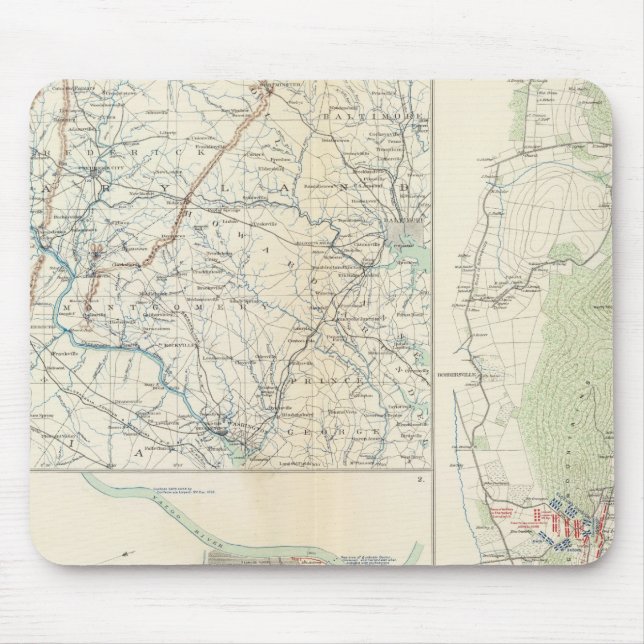 Military depts of Wash, Penn, Annapolis, NE Va Mouse Mat (Front)