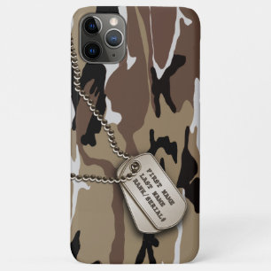Military Desert Camo w/ Dog Tag iPhone 11 Pro Max Case